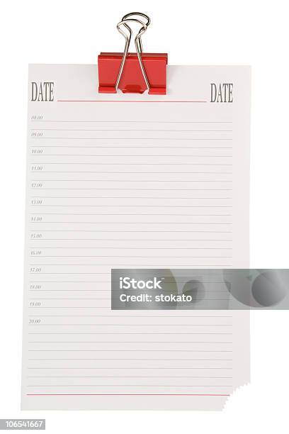 Foto de Nota De Papel Com Clipblank Noteto Lista e mais fotos de stock de Calendário - Calendário, Agenda pessoal, Agenda