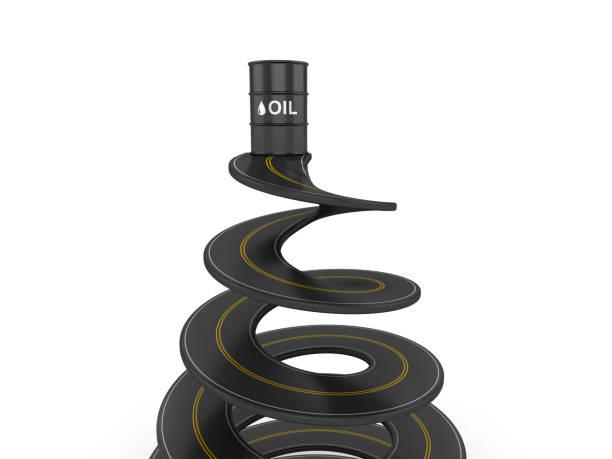 istock Spiral Road with Oil Tank - 3D Rendering 1065416962
