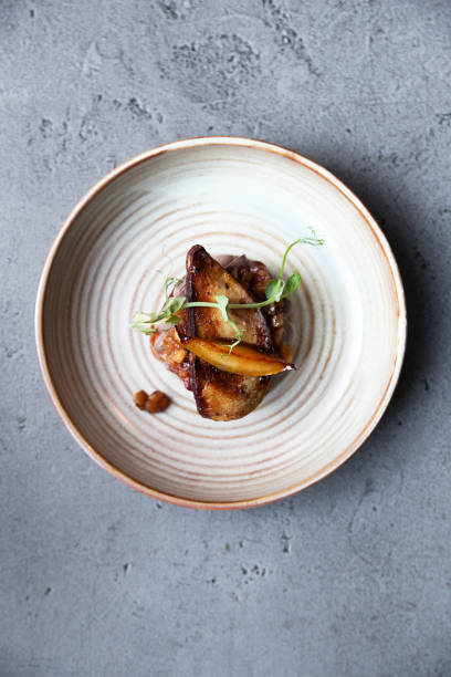 Foie gras with apple and pear chutney on the toast