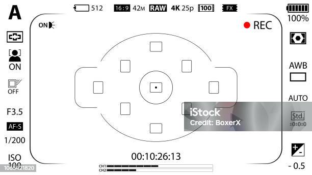 Camera Screen Pdf White Modern Digital Camera Focusing Screen With Settings Template ...