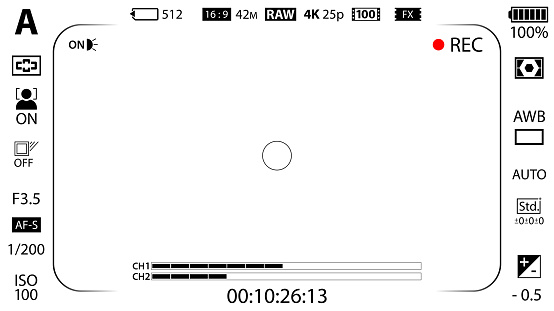 Camera Screen Pdf White Modern Digital Camera Focusing Screen With Settings Template ...