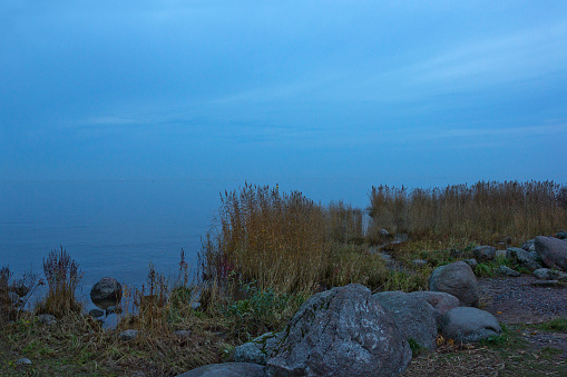 Foggy dusk at the Gulf of Finland