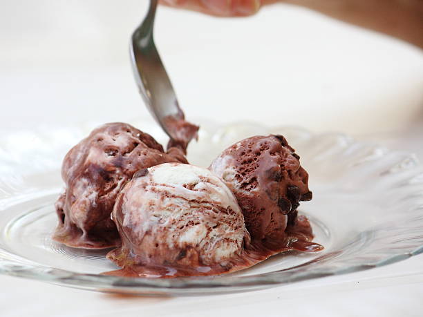 istock Three scoopes of chocolate ice cream 106543109