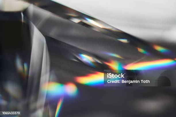 Prism Dispersing Sunlight Splitting Into A Spectrum Macro View Stock Photo - Download Image Now