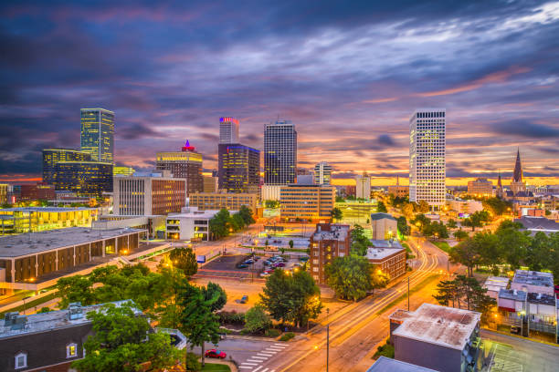 Tulsa, Oklahoma, USA Skyline Tulsa, Oklahoma, USA skyline at twilight. tulsa landmark stock pictures, royalty-free photos & images