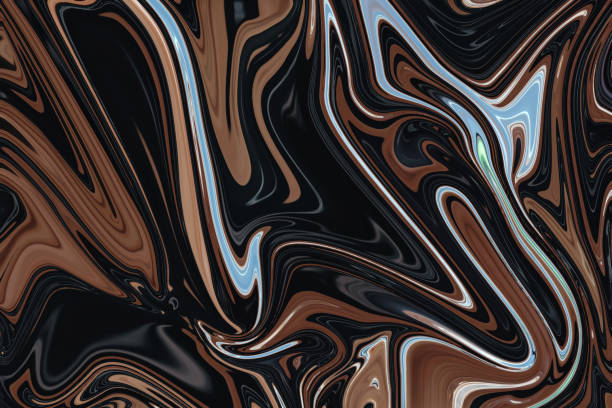 istock Chocolate background with liquify effect or Abstract image with cocoa color swirls and stains 1065436158