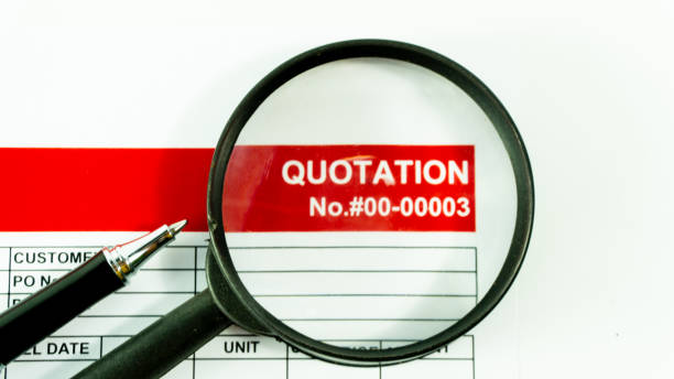 istock Quotation business document close up with pen for sign 1065437076