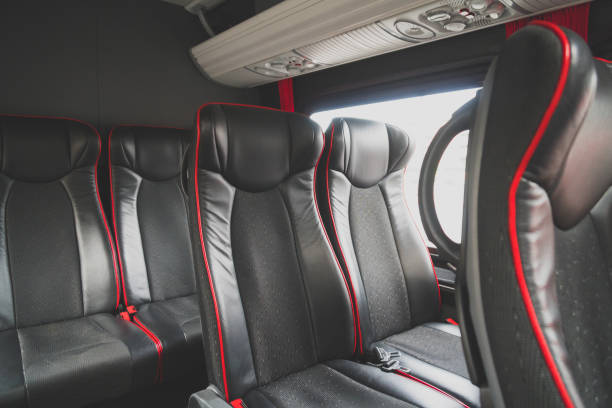 istock Seats in the cabin of a modern minibus. 1065444208