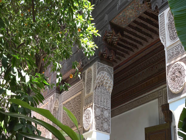 istock colorful ornamental tiles at moroccan courtyard Marrakech, Morocco 1065444680