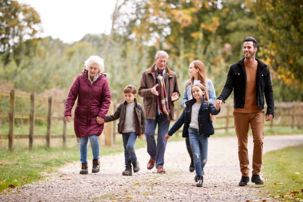 istock Multi Generation Family On Autumn Walk In Countryside Together 1065447466