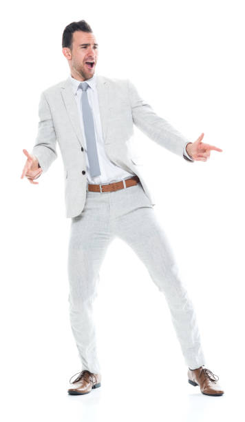 istock Handsome businessman is excited and dancing 1065448304