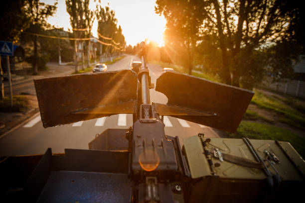 istock Machine gun photo with sun highlights 1065453762