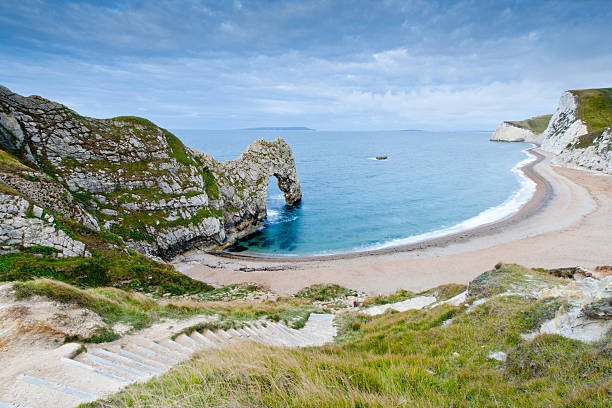 Footpath to Durdle Door  jurassic coast world heritage site stock pictures, royalty-free photos & images