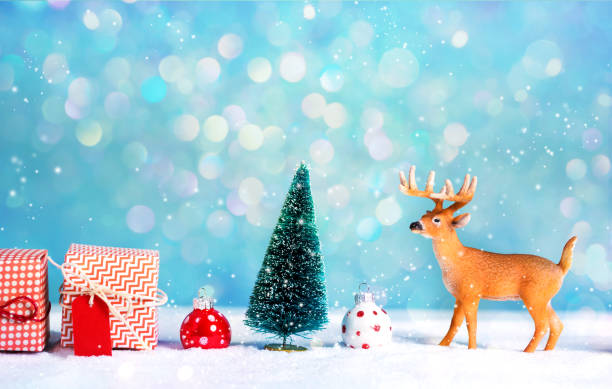 istock Christmas holiday theme with reindeer 1065457936