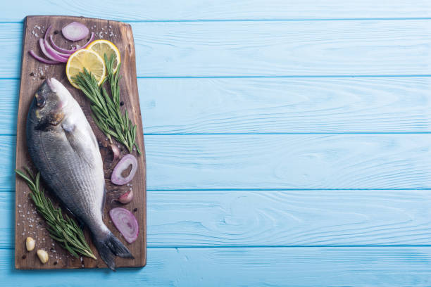 istock Raw dorado fish and ingridient for cooking 1065458394