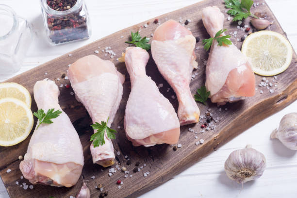 istock Raw chicken legs with spices and parsley 1065467160
