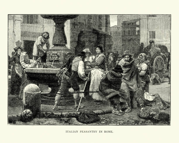 istock Italian Peasantry, Rome, collecting water from a fountain, 19th Century 1065470736