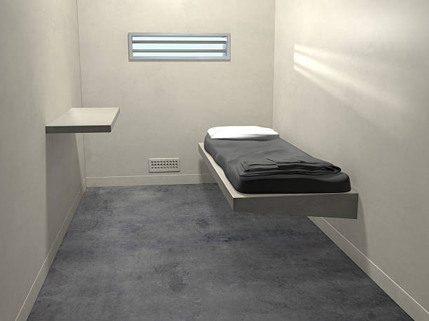 Modern Prison Cell stock photo