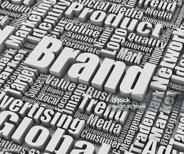 Lots Of Bold Words Related To Brand Stock Photo - Download Image Now - Business, Color Image, Commercial Sign