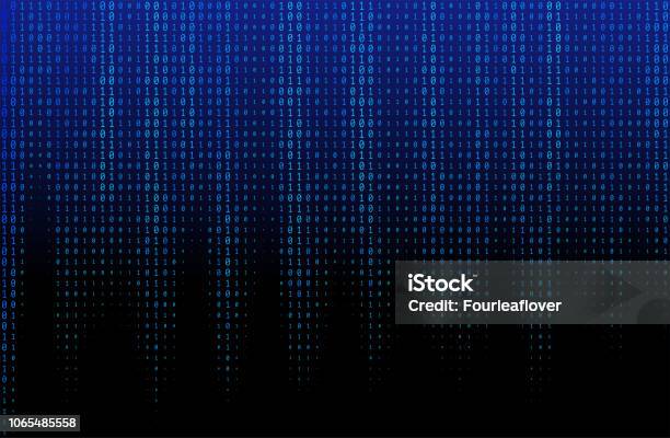 Blue Binary Code Vector Texture Stock Illustration - Download Image Now ...