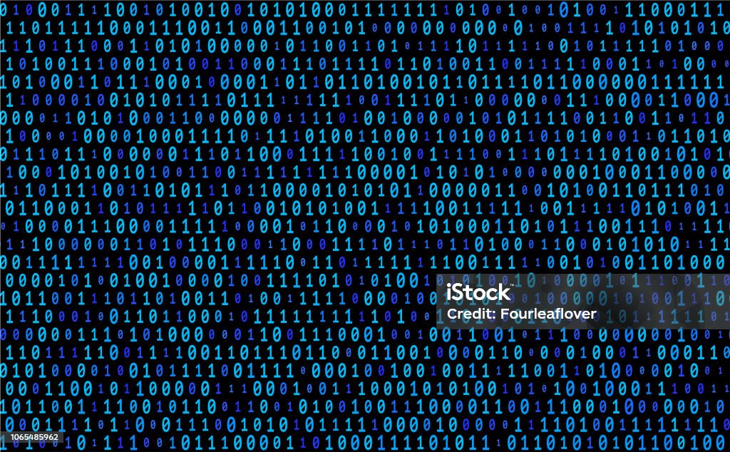 Blue Binary Code Vector Texture Stock Illustration - Download Image Now ...
