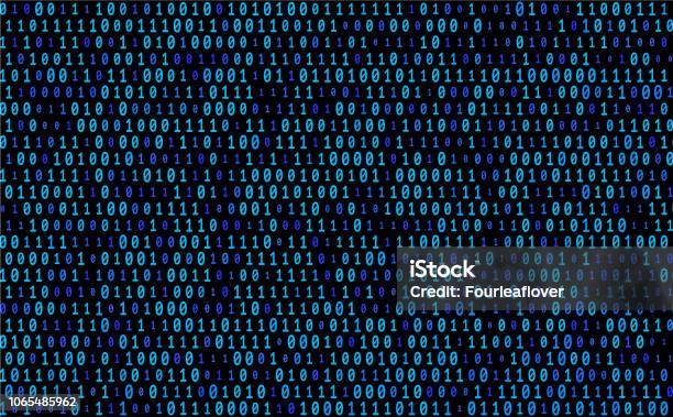 Blue Binary Code Vector Texture Stock Illustration - Download Image Now ...