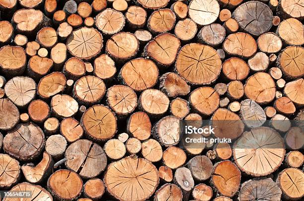 Piles Of Wood Stock Photo - Download Image Now - Log, Wood - Material, Firewood