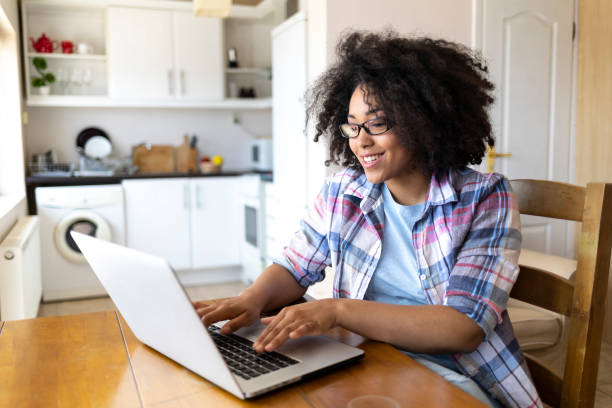 istock Woman working at home 1065490452