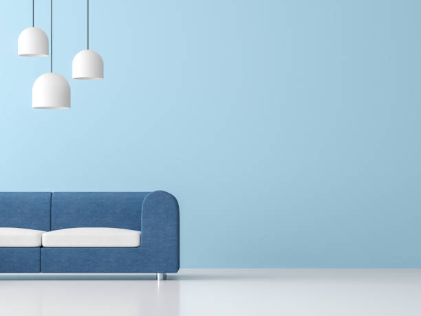 istock Minimal style living room interior with blue wall 3d render 1065492168
