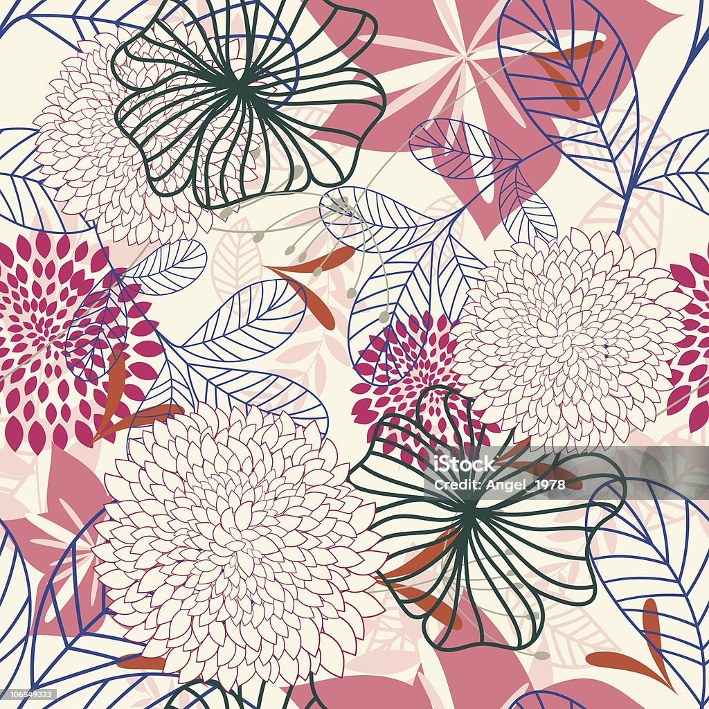 Motif floral sans - clipart vectoriel de Fleur - Flore libre de droits