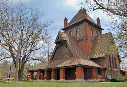 Traditional Dutch masonry on a old Church facade