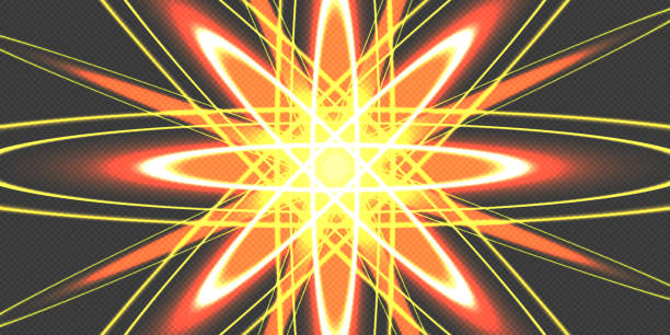 istock The stars are made of oval. Light effects glow. Star flashed sequins. Abstract space background. Flash Highlight beam. Fantastic design. 1065496018