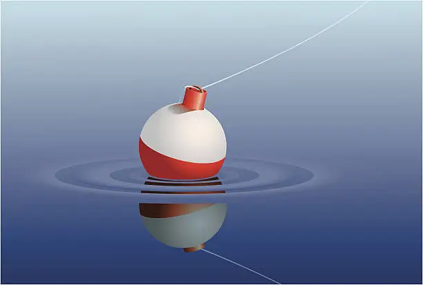 Vector illustration of Fishing Bobber in Water