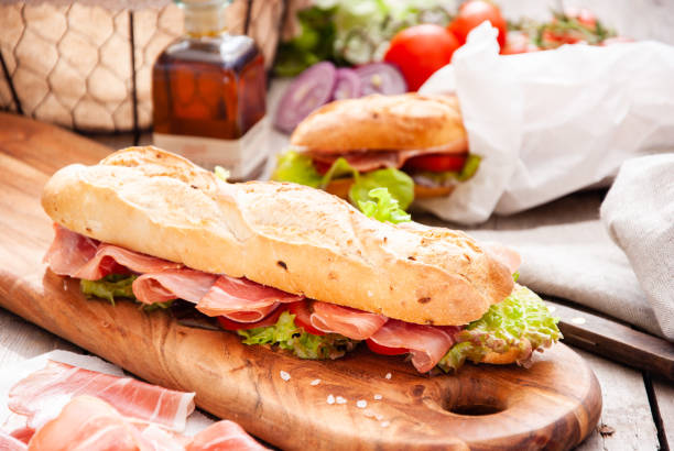 istock Ham and lettuce homemade sandwich 1065498568