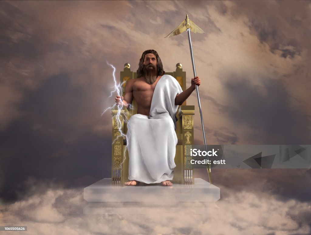 3d illustration of the god Zeus Zeus Stock Photo