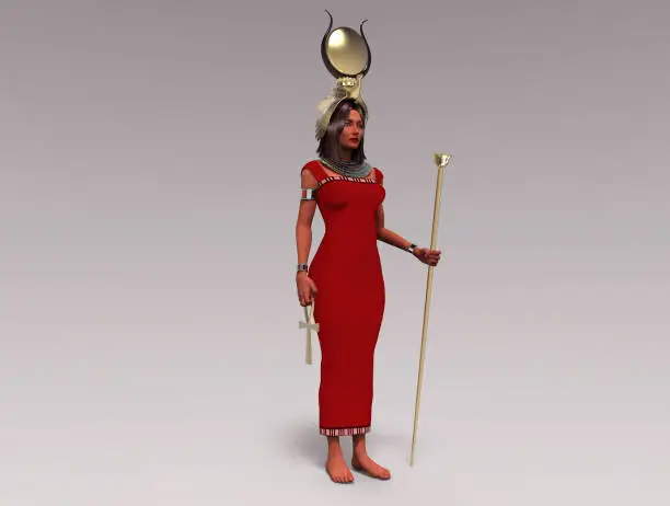 3d illustration of the Egyptian goddess Isis
