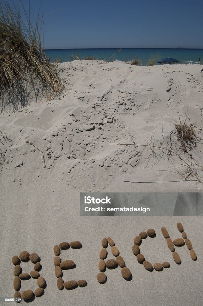 Wort auf dem sand Strand - Lizenzfrei Blau Stock-Foto