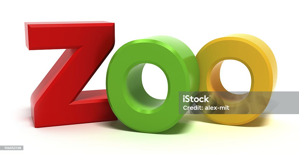 Wort Zoo mit bunten Buchstaben - Lizenzfrei Einzelwort Stock-Foto