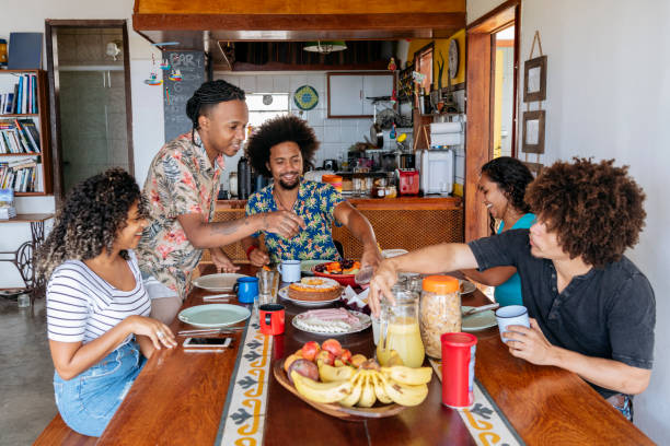 istock Group of young Brazilians enjoying breakfast 1065524226