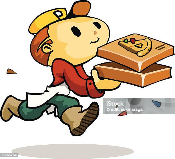 Entrega De Pizza Do Rush - Arte vetorial de stock e mais imagens de Caixa - Caixa, Caixa de Pizza, Chefe de Cozinha