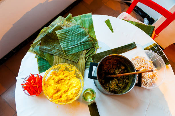 istock ingredients used for making venezuelan christmas dish hallaca on display on white table in caracas 1065533550