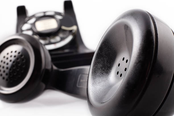 Telefono d'epoca rotativo nero - foto stock