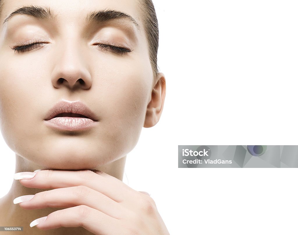 Primer plano de cara de mujer bella - Foto de stock de Masaje facial libre de derechos