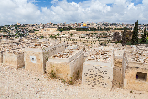 Jerusalem: wonderful panorama of the city of Jerusalem circa May 2018 in Jerusalem.