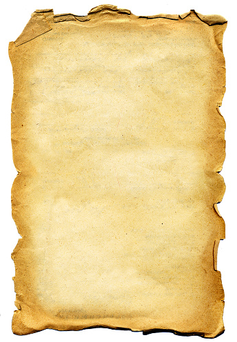 Old tattered textured paper. Makes a great Photoshop alpha channel/layer mask when desaturated. hi-res