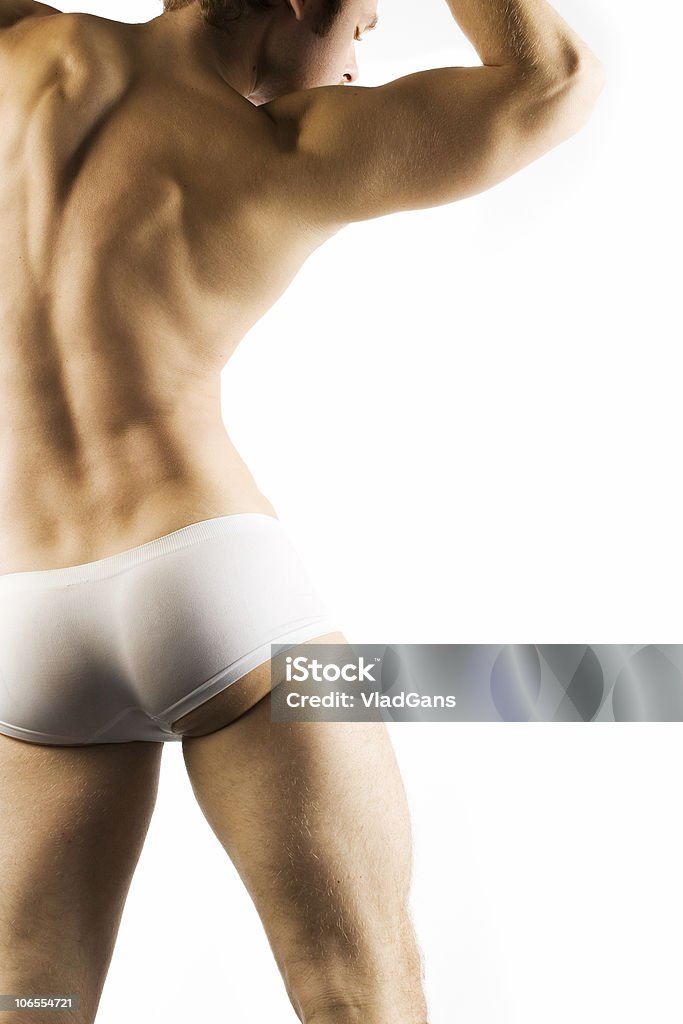 Torso Muscular em branco shorts masculinos - Foto de stock de Academia de ginástica royalty-free