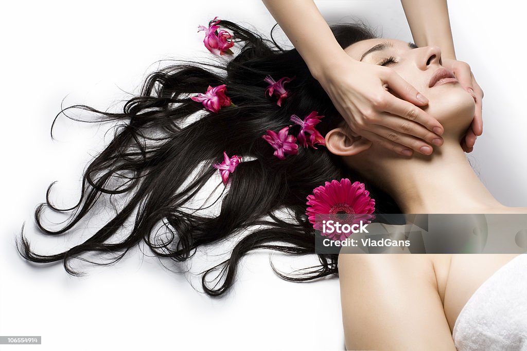 Massagem facial - Royalty-free Terapeuta de Beleza Foto de stock