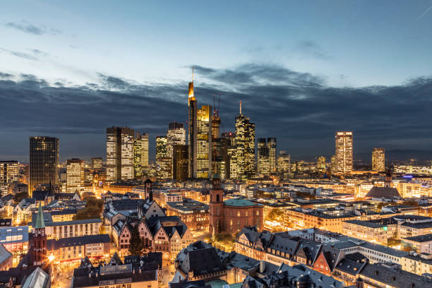 istock scenic view to frankfurt with river  by night 1065570216