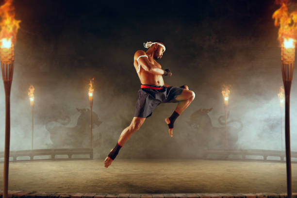 istock Muay thai, thai boxing fighters 1065570774