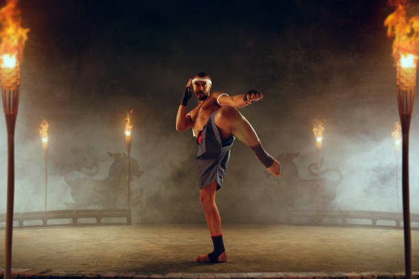 istock Muay thai, thai boxing fighters 1065570804